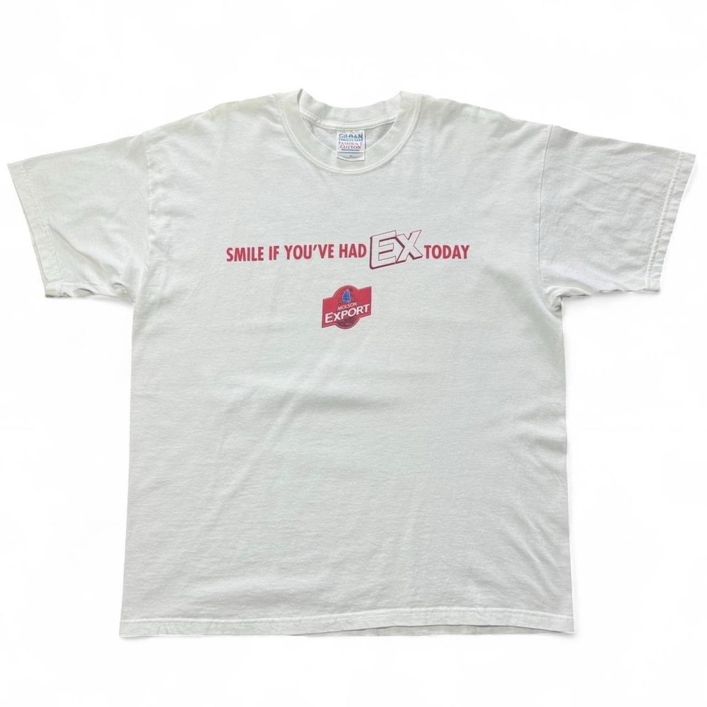 Vintage Y2K Molson Export Beer Promo Smile If You've Had Ex Today T-shirt XL